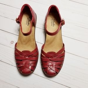 Clarks Bendables Red Sandals